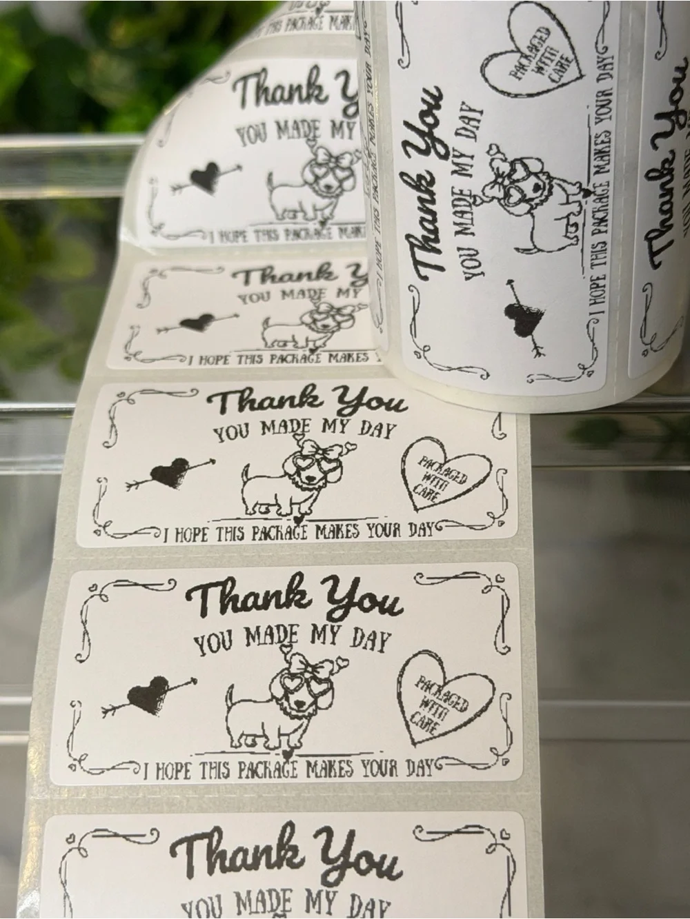 200 Dachshund Thank You Stickers 2x1 Packaged with Care Shipping Labels Cute